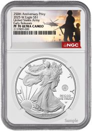 Proof-70 San Fran Silver American Eagle - In Holder - reverse