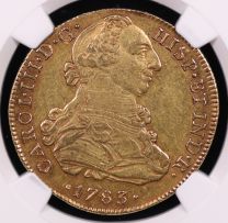 1783 Lima, Peru 8 Escudo - Charles III - NGC AU55