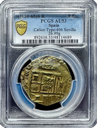 1631-65 Spain | 8 Escudo | PCGS | AU-53 | In Holder