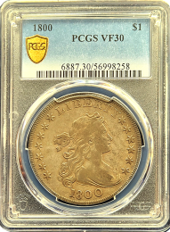 1800 | Draped Bust | Silver Dollar | PCGS Very Fine 30 | In Holder