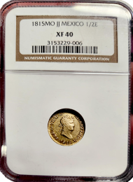 1815 | Mexico | 1/2 Escudo | XF 40 (NGC) | In Holder