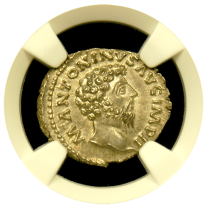 Mar. Aurelius | Silver Denarius | Gem MS 5x5 | Obverse