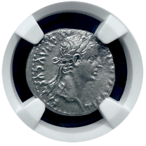 Roman Empire | Tiberius | Silver Denarius | MS-4x2 | Obverse